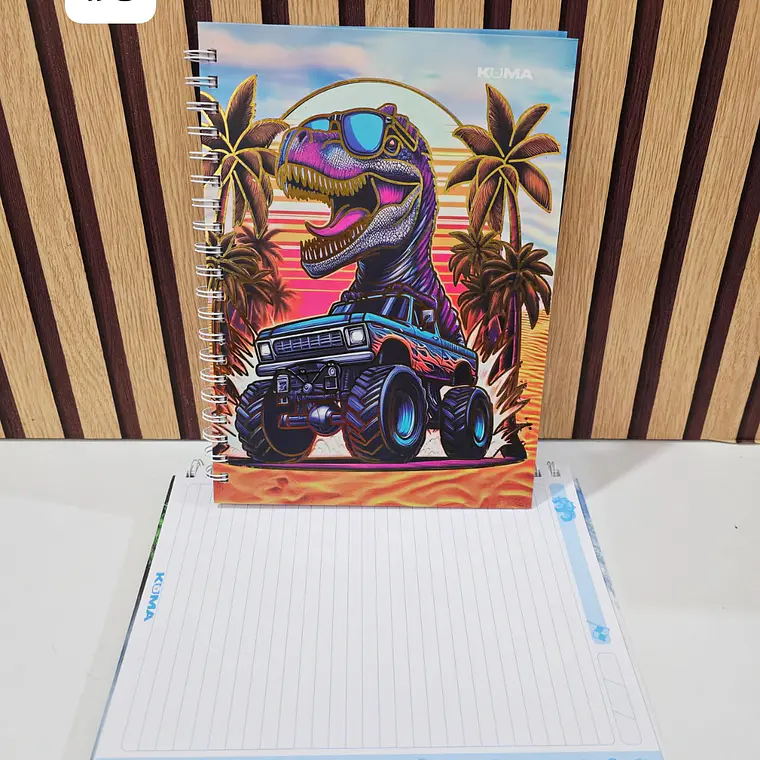 (RAYAS) LIBRETA 100 HOJAS  ESTAMPADO DINOSAURIO O ASTRONAUTA MOD# D100-8-R 🦖🪐 7