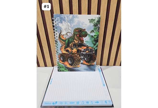 (RAYAS) LIBRETA 100 HOJAS  ESTAMPADO DINOSAURIO O ASTRONAUTA MOD# D100-8-R 🦖🪐