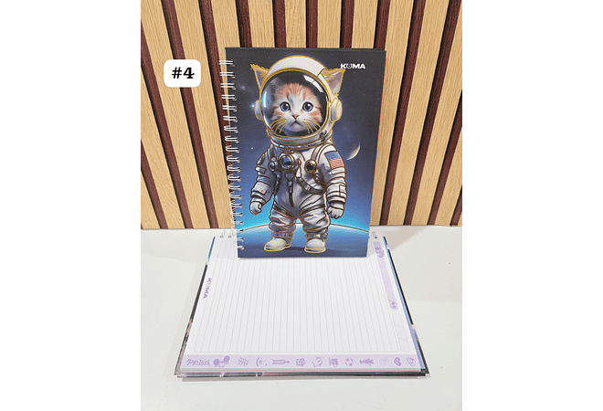 (RAYAS) LIBRETA 100 HOJAS  ESTAMPADO DINOSAURIO O ASTRONAUTA MOD# D100-8-R 🦖🪐