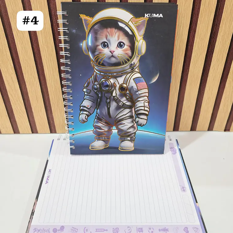 (RAYAS) LIBRETA 100 HOJAS  ESTAMPADO DINOSAURIO O ASTRONAUTA MOD# D100-8-R 🦖🪐 12