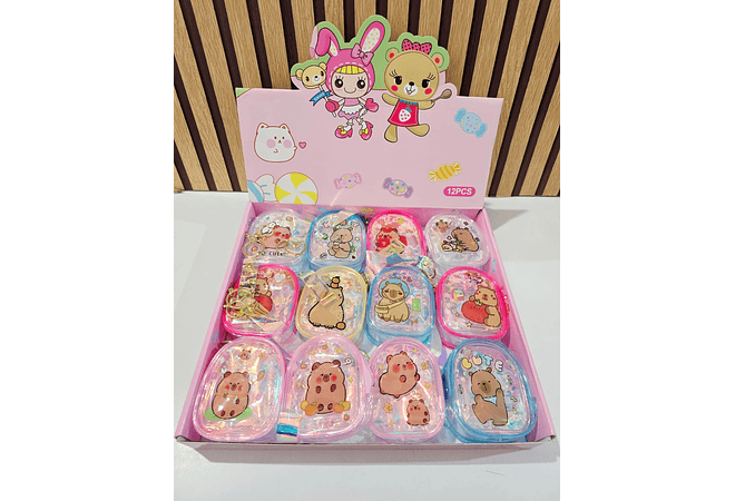 MONEDERITO TRANSPARENTE ACABADO TORNASOL DISEÑO CAPIBARA MOD# WJY-1X (AL AZAR)