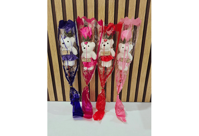 RAMITO DE OSO CON ROSA Y LUZ LED(AL AZAR)🌹🧸