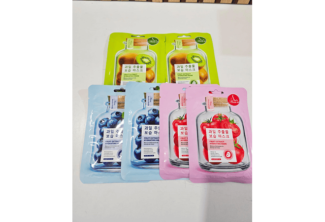 MASCARILLAS FACIALES CON EXTRACTOS DE FRUTAS AL AZAR MOD# HMM010IXB-10🍅🥝🫐