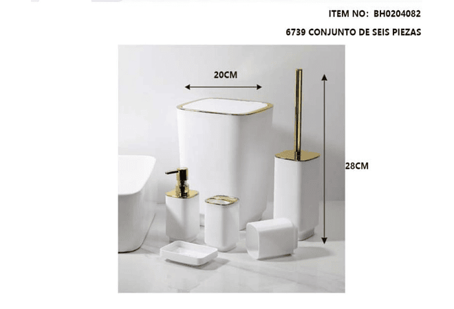 SET DE 6 PZ PARA BAÑO MOD# BH0204080