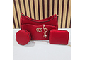 COMBO BOLSITA MARICONERA+ CARTERITA + MONEDERO (CORAZÓN) MOD# ZX-2505