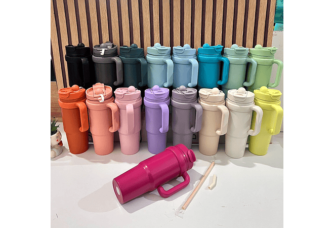 VASO TÉRMICO DE 900ML CON AGARRADERA COLORES MATE MOD# KTA-62