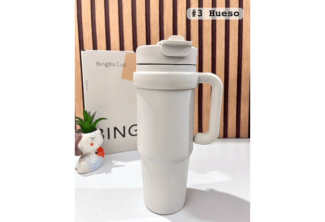 VASO TÉRMICO DE 900ML CON AGARRADERA COLORES MATE MOD# KTA-62