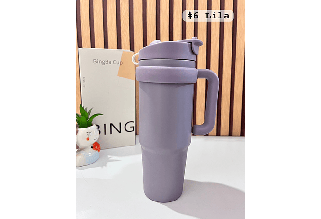 VASO TÉRMICO DE 900ML CON AGARRADERA COLORES MATE MOD# KTA-62