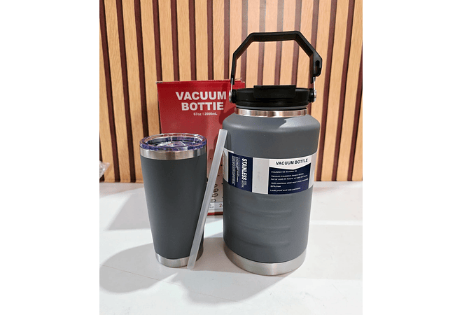 DUO TERMO CON VASO VACUUM BOTTLE DE 2 L Y 550ML MOD# PYA-6 (AGREGAR CAJITA PARA EL VASO)