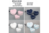 JUEGO DE CAJAS TRÍO DISELO CORAZÓN CON MOÑO MOD #MYLH-16149