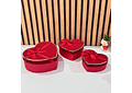 JUEGO DE CAJAS TRÍO DISELO CORAZÓN CON MOÑO MOD #MYLH-16149