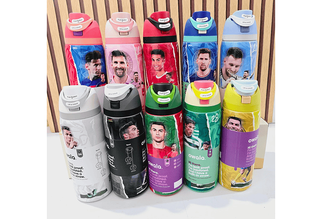 TERMO FREESIP OWALA DISEÑO CRISTIANO Y MESSI DE 1000ML MOD# LML-066 ⚽