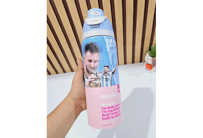 TERMO FREESIP OWALA DISEÑO CRISTIANO Y MESSI DE 1000ML MOD# LML-066 ⚽