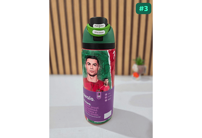 TERMO FREESIP OWALA DISEÑO CRISTIANO Y MESSI DE 1000ML MOD# LML-066 ⚽