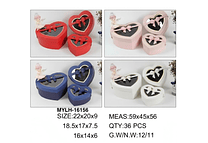 SET DE 3 CAJITAS EN FORMA DE CORAZÓN CON MOÑO PARA REGALO MOD# MYLH-16156 💝🎁