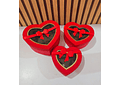 SET DE 3 CAJITAS EN FORMA DE CORAZÓN CON MOÑO PARA REGALO MOD# MYLH-16156 💝🎁