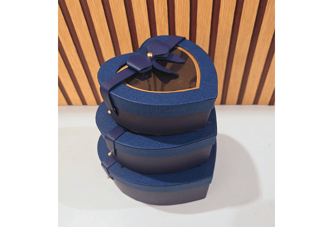 SET DE 3 CAJITAS EN FORMA DE CORAZÓN CON MOÑO PARA REGALO MOD# MYLH-16156 💝🎁