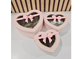 SET DE 3 CAJITAS EN FORMA DE CORAZÓN CON MOÑO PARA REGALO MOD# MYLH-16156 💝🎁