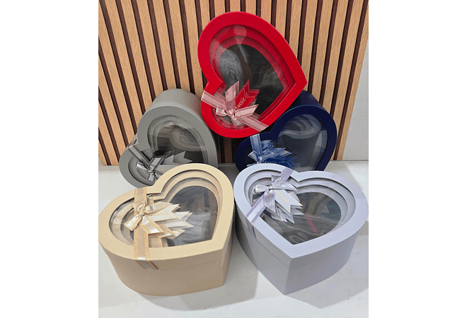 SET DE 3 CAJAS GRANDES PARA REGALO EN FORMA DE CORAZÓN MOD# MYLH-16175  ❤️🎁