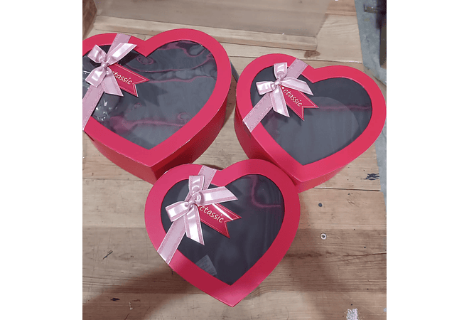 SET DE 3 CAJAS GRANDES PARA REGALO EN FORMA DE CORAZÓN MOD# MYLH-16175  ❤️🎁