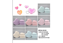 SET DE 3 CAJAS EN FORMA DE CORAZÓN PARA REGALO COLORES LISOS MOD# MYLH-16143🎁🎉