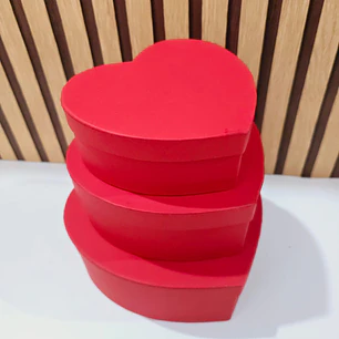 SET DE 3 CAJAS EN FORMA DE CORAZÓN PARA REGALO COLORES LISOS MOD# MYLH-16143🎁🎉