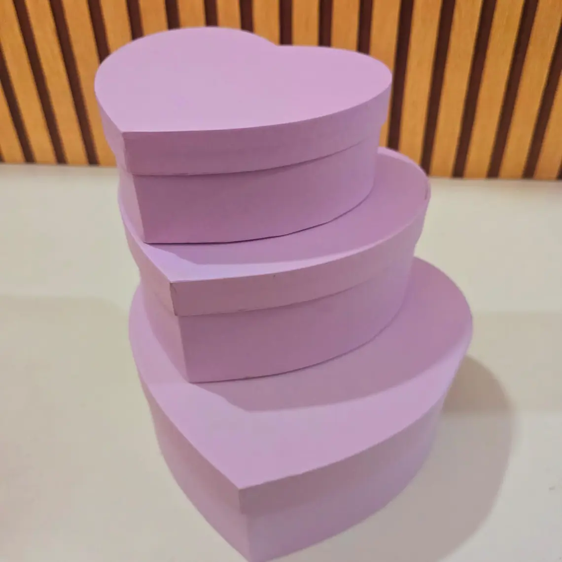 SET DE 3 CAJAS EN FORMA DE CORAZÓN PARA REGALO COLORES LISOS MOD# MYLH-16143🎁🎉 6