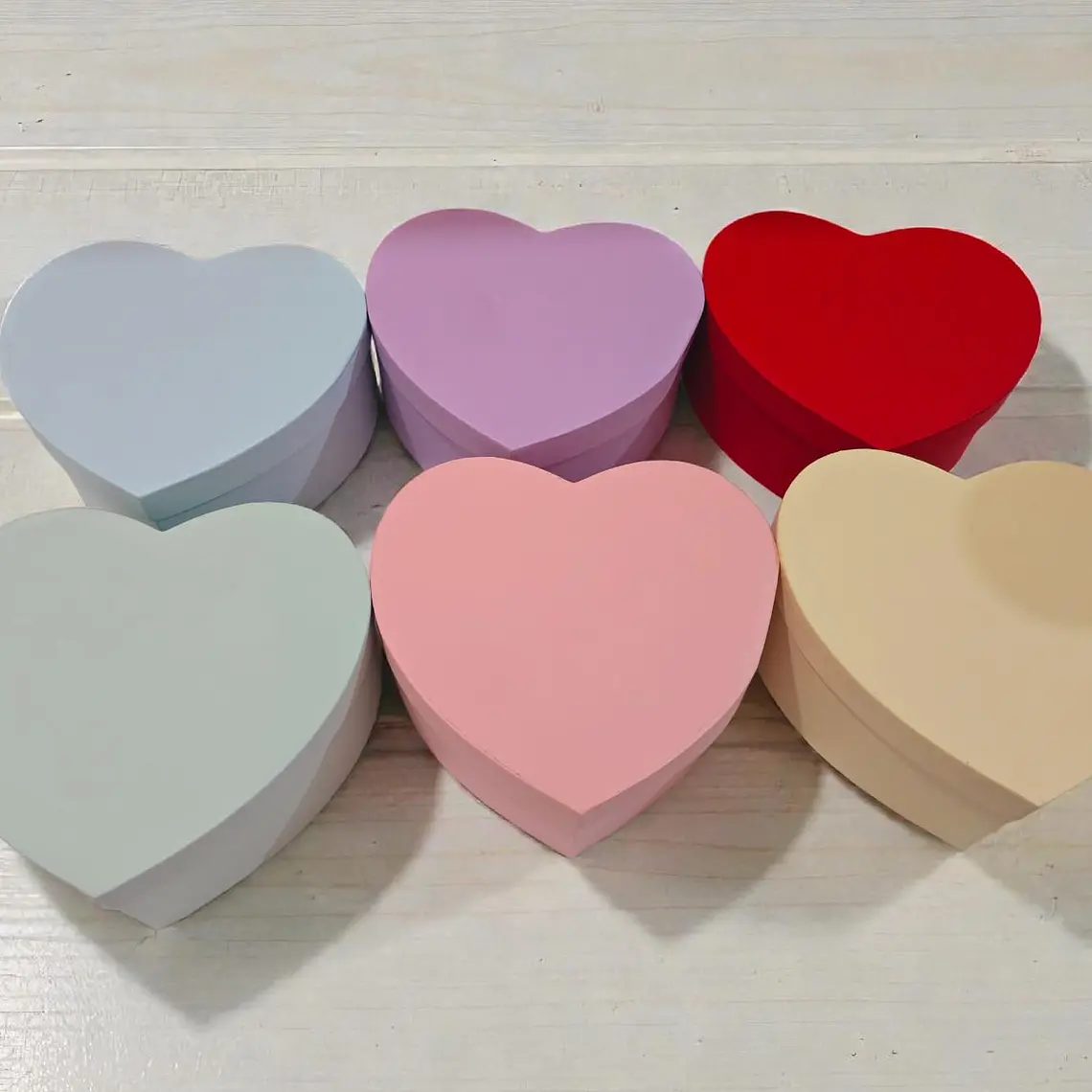 SET DE 3 CAJAS EN FORMA DE CORAZÓN PARA REGALO COLORES LISOS MOD# MYLH-16143🎁🎉 7