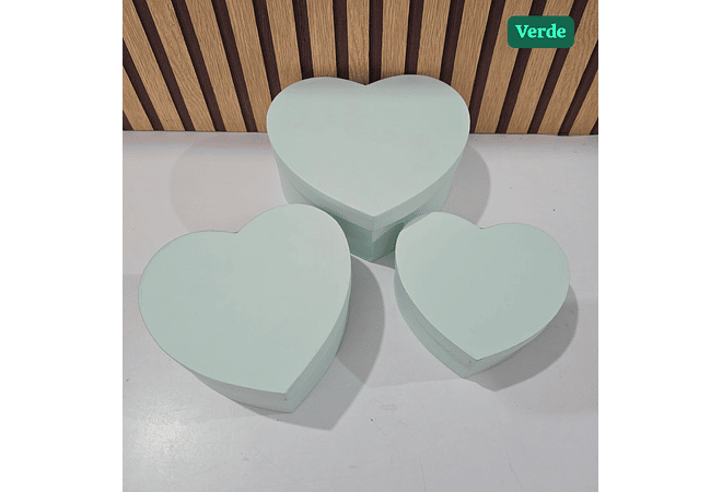 SET DE 3 CAJAS EN FORMA DE CORAZÓN PARA REGALO COLORES LISOS MOD# MYLH-16143🎁🎉