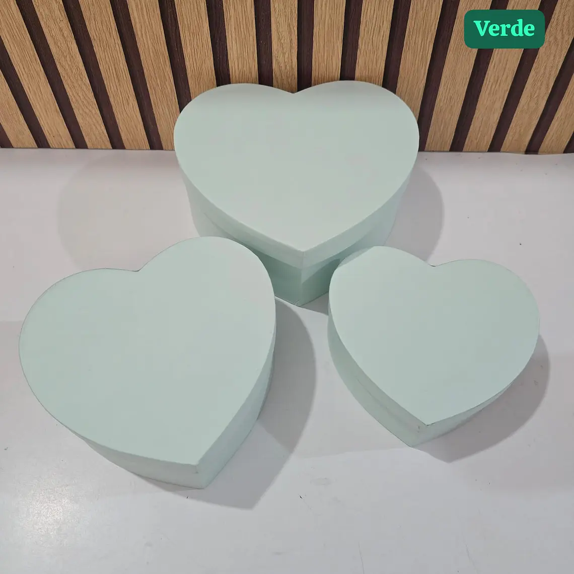 SET DE 3 CAJAS EN FORMA DE CORAZÓN PARA REGALO COLORES LISOS MOD# MYLH-16143🎁🎉 10