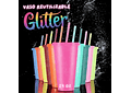 PAQ DE 12 VASOS GLITTER CON TAPA Y POPOTE 700ML.