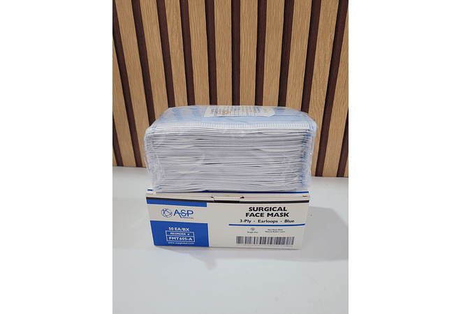 CAJITA CON 50 CUBREBOCAS AZULES PARA ADULTO