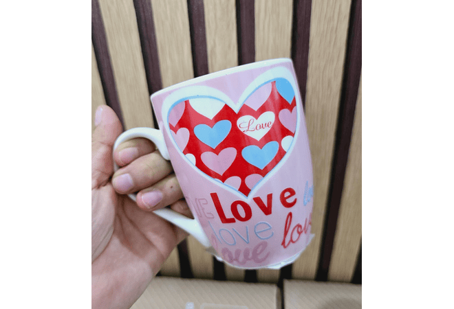 TAZAS DE CERÁMICA DE 350ML DISEÑO "DÍA DEL AMOR Y LA AMISTAD (V OVALADO) MOD# 24QR553, 571, 549, 553,575,557,536,532,576,525🩷☕- COPIAR