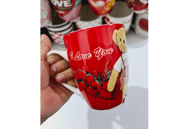 TAZAS DE CERÁMICA DE 350ML DISEÑO "DÍA DEL AMOR Y LA AMISTAD (V OVALADO) MOD# 24QR553, 571, 549, 553,575,557,536,532,576,525🩷☕- COPIAR