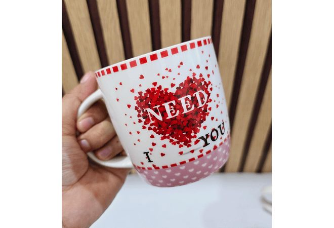 TAZA DE CERÁMICA 350ML"DÍA DEL AMOR Y LA AMISTAD" DISEÑO OVALADO (AL AZAR)MOD# 24QR511, 572, 507, 508, O 529🥰