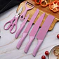 SET DE CUCHILLOS + TIJERAS + PELADOR COLORES LISOS(Cajita pequeña)MOD# ER-0278 🍴 - Miniatura 3