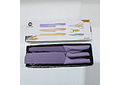 SET DE CUCHILLOS + TIJERAS + PELADOR COLORES LISOS(Cajita pequeña)MOD# ER-0278 🍴