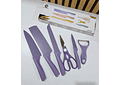 SET DE CUCHILLOS + TIJERAS + PELADOR COLORES LISOS(Cajita pequeña)MOD# ER-0278 🍴