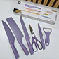 SET DE CUCHILLOS + TIJERAS + PELADOR COLORES LISOS(Cajita pequeña)MOD# ER-0278 🍴 - Miniatura 12