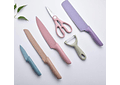 SET DE CUCHILLOS + TIJERAS + PELADOR MULTICOLOR (cajita mediana) MOD# ER-0278 ✂️ 🍴