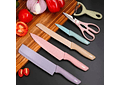 SET DE CUCHILLOS + TIJERAS + PELADOR MULTICOLOR (cajita mediana) MOD# ER-0278 ✂️ 🍴