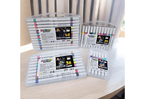 ESTUCHE CON PLUMONES ACRÍLICOS VARIOS MODELOS Y PIEZAS #MKB-07, 09, 08, 10🍄