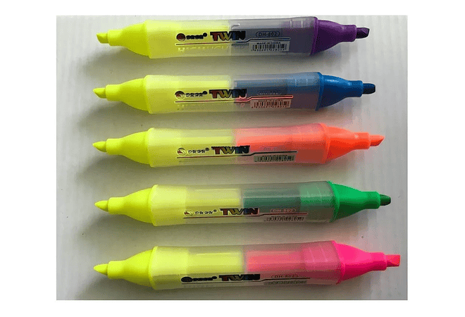 SET DE 5 MARCATEXTOS DOBLE PUNTA MOD# DH-802🎨🫟