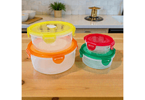 SET DE 4 TUPPER REDONDOS