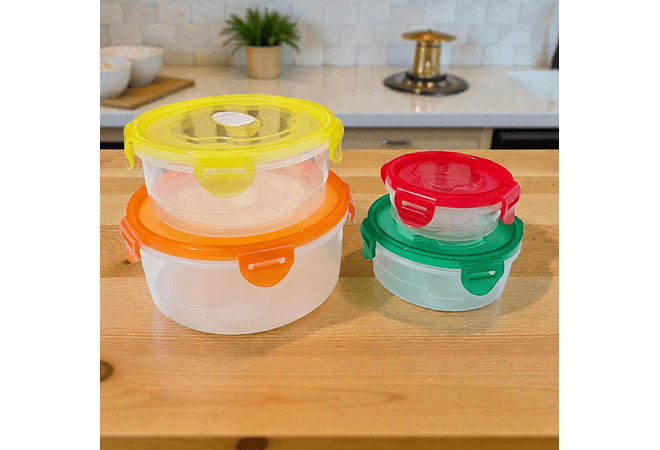 SET DE 4 TUPPER REDONDOS