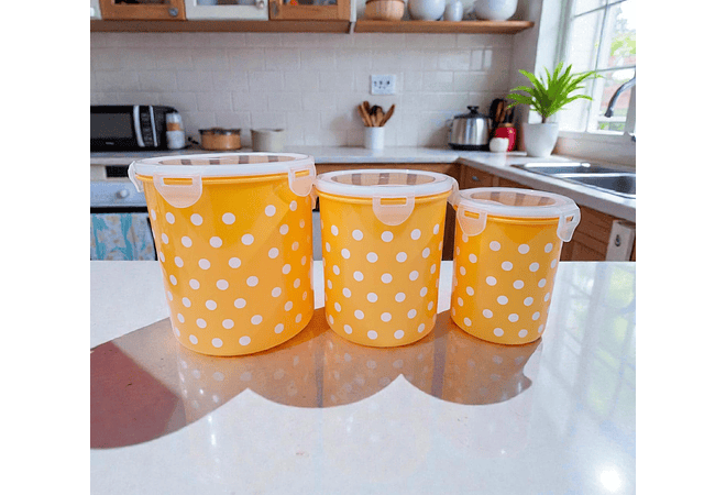 SET DE 3 TUPPER PUNTOS DIFERENTES TAMAÑOS🫟