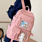 MOCHILA JUVENIL KAWAII CON PINES Y LLAVERO OSITO MOD# 637 (AGREGAR 3 PINES) - Miniatura 3
