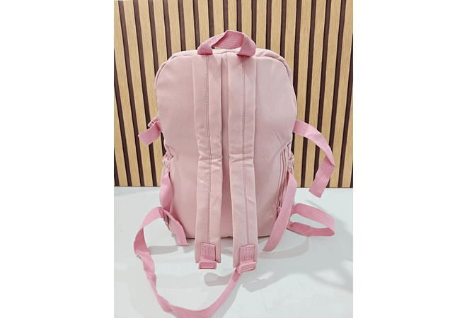 MOCHILA JUVENIL KAWAII CON PINES Y LLAVERO OSITO MOD# 637 (AGREGAR 3 PINES)