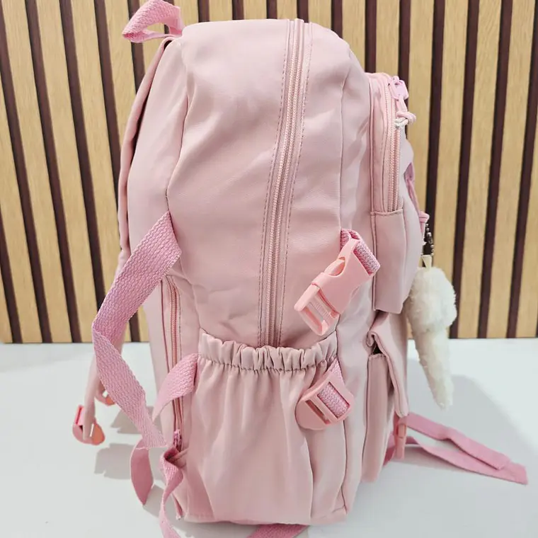 MOCHILA JUVENIL KAWAII CON PINES Y LLAVERO OSITO MOD# 637 (AGREGAR 3 PINES) 5