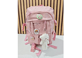 MOCHILA JUVENIL KAWAII CON PINES Y LLAVERO OSITO MOD# 637 (AGREGAR 3 PINES)